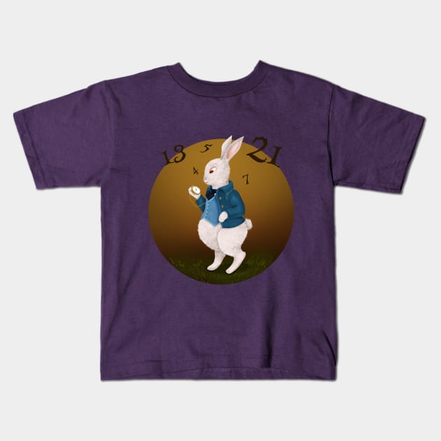 White Rabbit Kids T-Shirt by AlinaPlesia